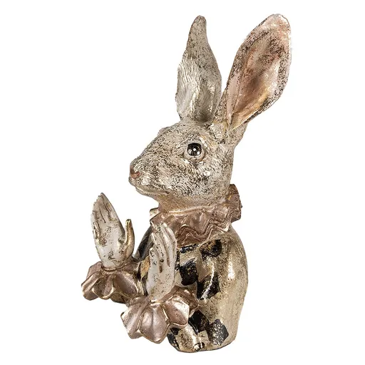 Dekorace busta zajíc se zlatou patinou - 14*13*24 cm Clayre & Eef