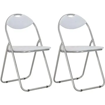 Skládací jídelní židle 2 ks bílé umělá kůže (284408)