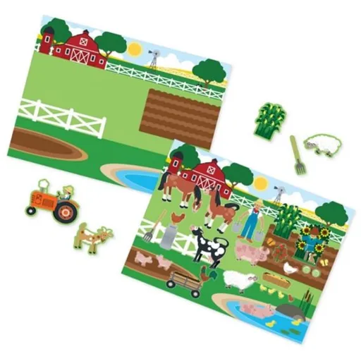 Melissa & Doug samolepky opakovaně použitelné s podložkou Farma