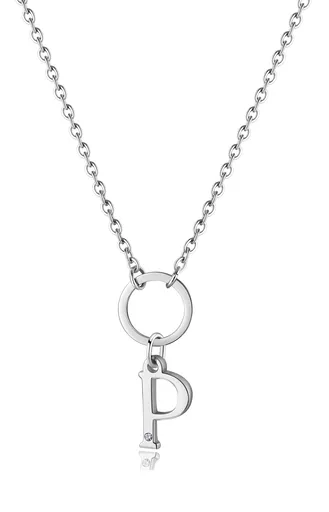 S'Agapõ Dámský ocelový náhrdelník s písmenem P Happy SHAC80