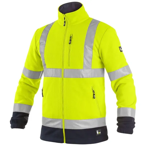Canis (CXS) Pánská reflexní fleecová mikina CXS PRESTON - Žlutá | 3XL