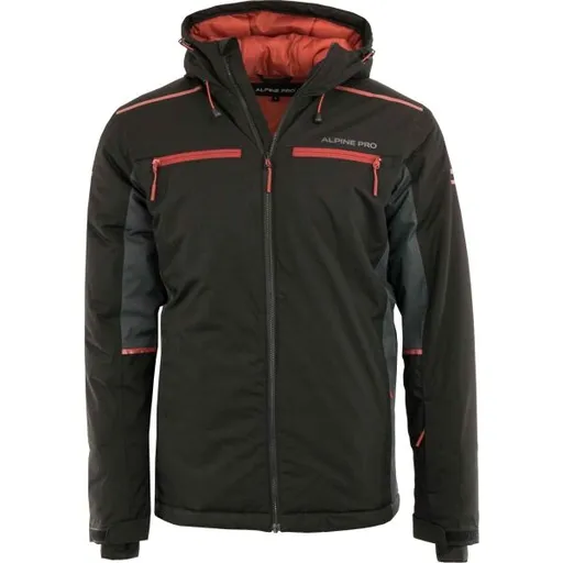 ALPINE PRO MOKER Pánská lyžařská bunda, černá, velikost