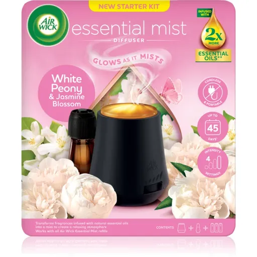 Air Wick Aroma Mist White Peony & Jasmine Blossom aroma difuzér s náplní + baterie 1 ks