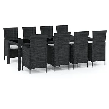 9dílný zahradní jídelní set s poduškami polyratan, 3094847 (3094847)