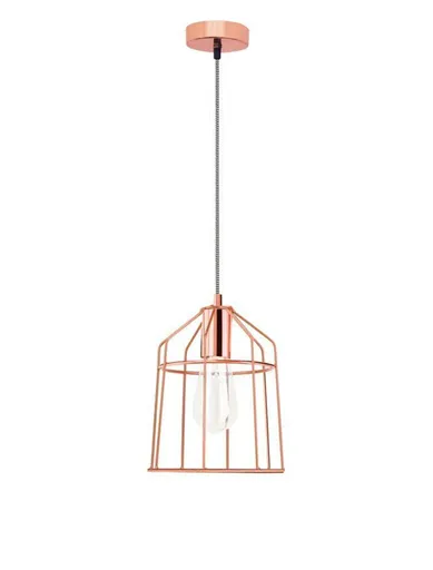 NOVA LUCE závěsné svítidlo PEPPINO matná měď černý a bílý kabel E27 1x12W 7605179