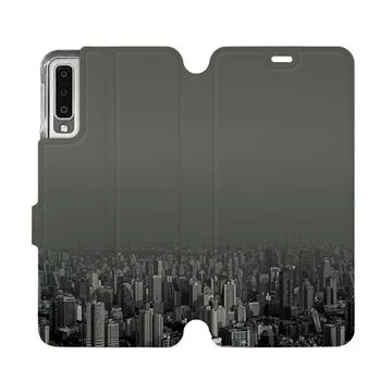 Flipové pouzdro na mobil Samsung Galaxy A7 2018 - V063P Město v šedém hávu (5903226492336)