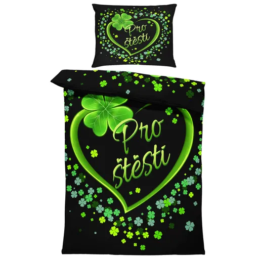 Povlečení Srdce pro štěstí (Rozměr : 1x140/220 + 1x90/70)