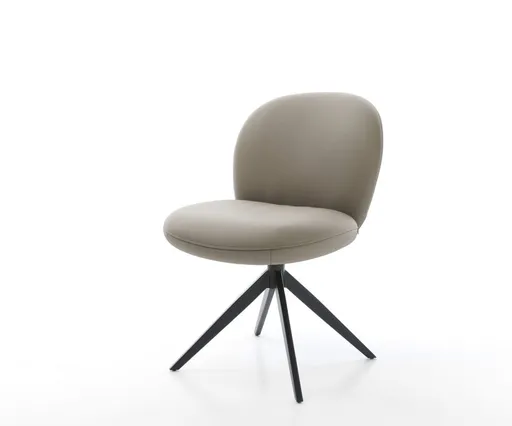 Otočná židle Nube-Flex Pravá kůže Mud Křížový rám široký černý