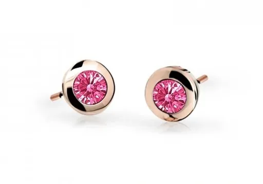 Cutie Jewellery Dětské náušnice z růžového zlata C1537-30-X-4 fuchsiová