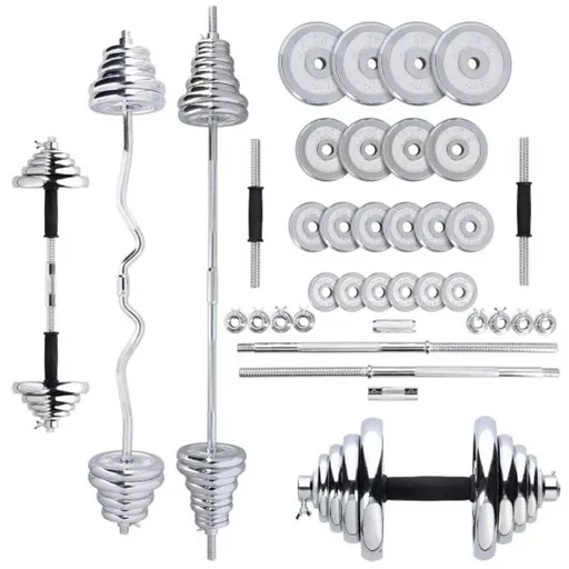 HMS STC55 Činkový set v kufru, stříbrná, velikost 55 KG