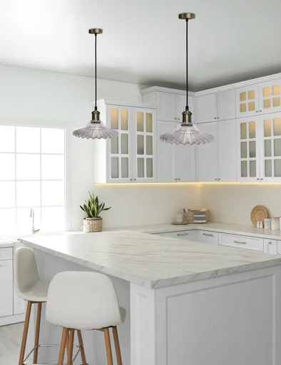 Skleněná závěsná lampa 1xE27 Geneva Ledea