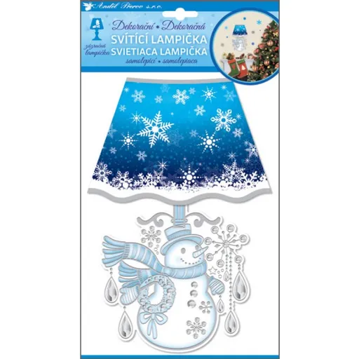 Lampička samolepicí svítící LED sněhulák 27 cm