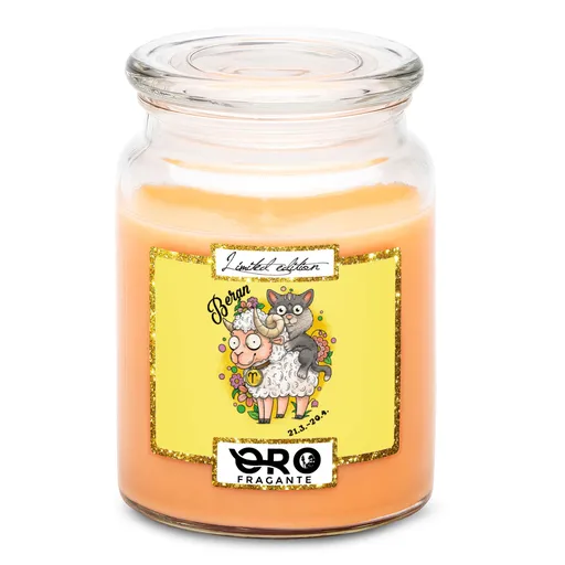 Svíčka Kočičí znamení – beran (Vůně svíčky: Tropické ovoce)