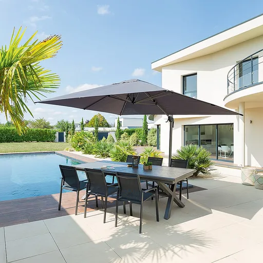 DEOKORK Slunečník výkyvný ULTIMA 4x3 m (různé barvy) antracit