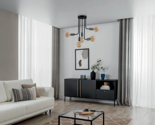 Indigeo 55x47x55cm lustr 5 černý