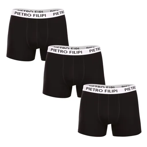 Pietro Filipi 3PACK pánské boxerky černé (3BCL003) XXL