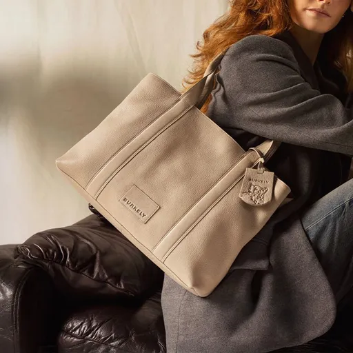 Dámská kožená business kabelka Burkely Haite - šedá