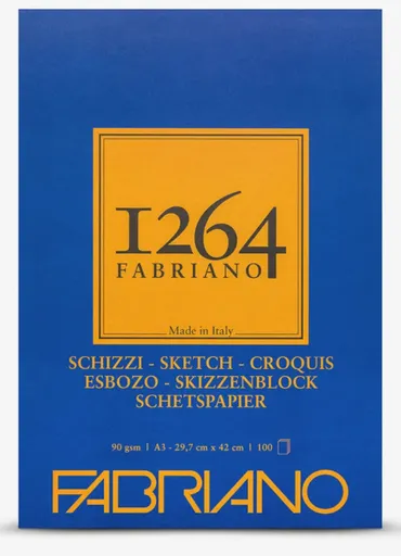 Skicák Fabriano Schizzi 1264 lepený 90g A3