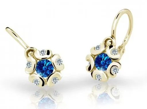 Cutie Jewellery Zlaté dětské náušnice C2178-10-X-1 modrá