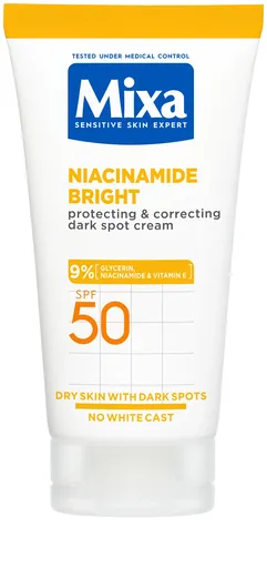 Mixa Ochranný a korekční krém proti tmavým skvrnám SPF 50 Niacinamide Bright (Protecting & Correcting Dark Spot Cream) 50 ml