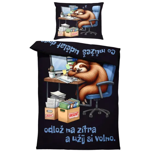 Povlečení Odlož na zítra (Rozměr : 1x140/220 + 1x90/70)