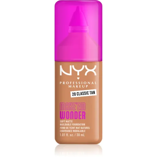 NYX Professional Makeup Make ‘Em Wonder lehký matující make-up odstín 20 Classic Tan 30 ml