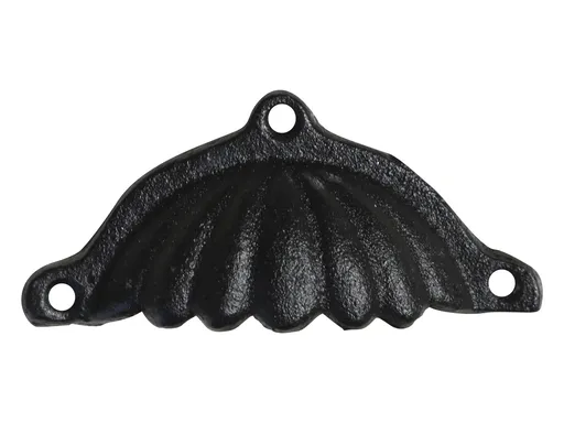 Černá antik litinová úchytka s drážkami Grooves - 10*2*5 cm Chic Antique