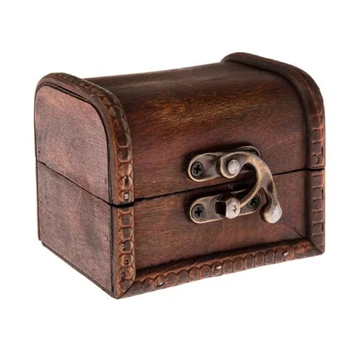 Dřevěná truhlička Nostalgie, 8 x 5,5 x 6,5 cm