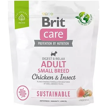 Brit Care Dog Sustainable s kuřecím a hmyzem Adult Small Breed 1 kg (8595602558674)