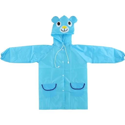 Pláštěnka dětská medvídek velikost 110 - 120 cm modrá