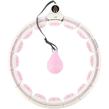 HHW06 růžová masážní hula hop obruč se závažím a počítadlem HMS (17-44-561)