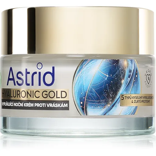 Astrid Hyaluronic Gold noční krém proti vráskám s proteiny 50 ml