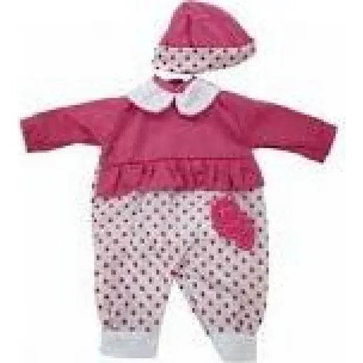 Dimian Oblečky pro panenku vel. 42 - 48 cm Bambolina Amore puntíkatý komplet s čepičkou