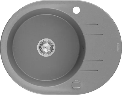 MEXEN Kevin granitový dřez 1 s odkapávačem 586x458 mm, šedý, sifon chrom 6517581005-71