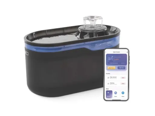 Smart vodní fontána EMOS Pet Care, 2,6 l, šedá, WiFi Tuya