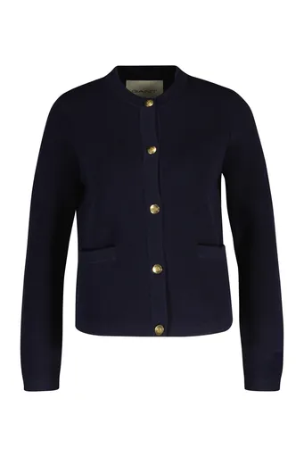 KARDIGÁN GANT COTTON KNIT JACKET EVENING BLUE