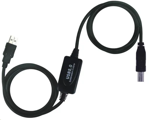 PREMIUMCORD USB 2.0 repeater a propojovací kabel A/M-B/M 20m