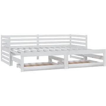 Shumee Výsuvná válenda 2×(90×200) cm bílá masivní borovice, 3083710 (3083710)