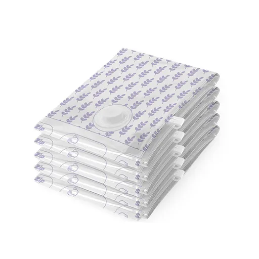 Sada 5 ks vakuových úložných pytlů Compactor Compress L 100 l, levandule