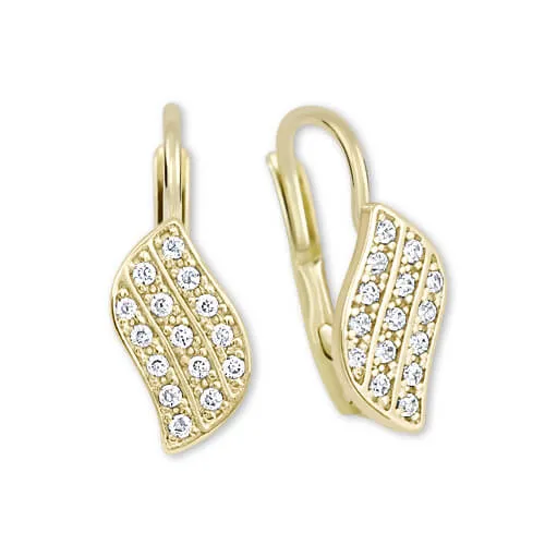 Soliter Zářivé náušnice ze žlutého zlata s krystaly 239 001 00648