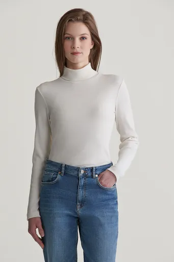 ROLÁK GANT SLIM RIB TURTLENECK EGGSHELL