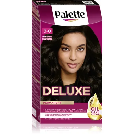Schwarzkopf Palette Deluxe permanentní barva na vlasy odstín 3-0 800 Tmavě hnědý 1 ks