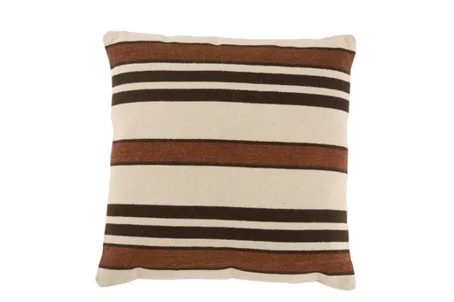 Béžovo-hnědý pruhovaný polštář s výplní Carre - 45*45 cm J-Line by Jolipa