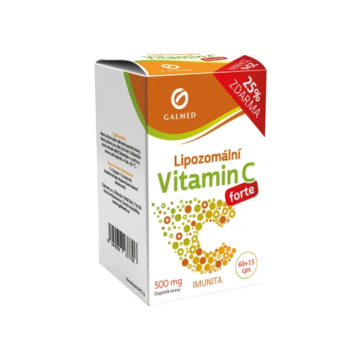 Galmed Vitamín C lipozomální forte 500 mg 60+15 kapslí