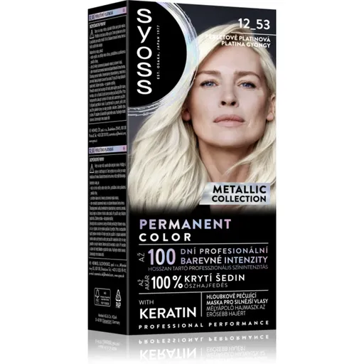 Syoss Color Metallic Collection permanentní barva na vlasy odstín 12_53 Perleťově platinový 1 ks