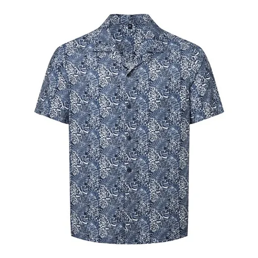 WOMBAT® Pánská letní košile - Bílá / tmavě modrá / leaf | L