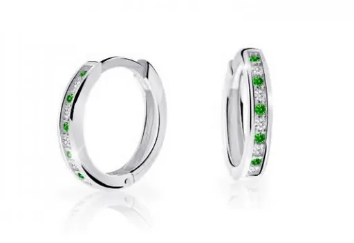 Cutie Jewellery Nadčasové kruhové náušnice z bílého zlata C3343-80-X-2 zelená