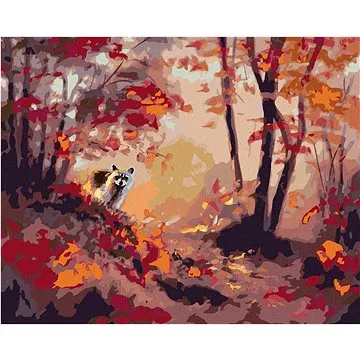 Zuty - Malování podle čísel - MÝVAL A PODZIMNÍ LES (D. RUSTY RUST), 80x100 cm, vypnuté plátno na rám (HRAmmb01277nad)