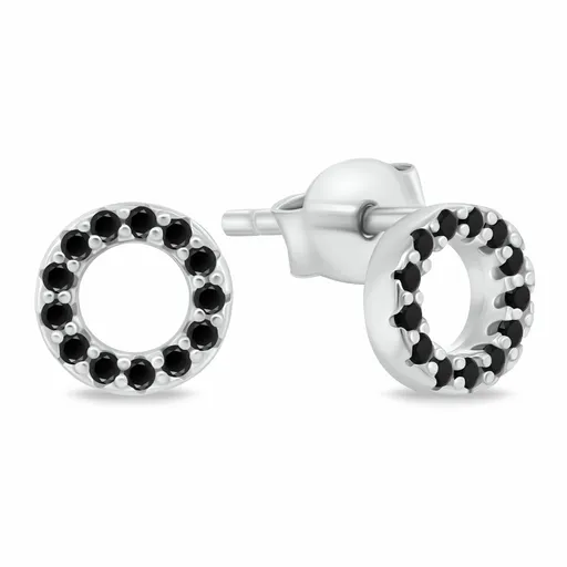 Brilio Silver Stylové stříbrné náušnice kruhy EA102WBC