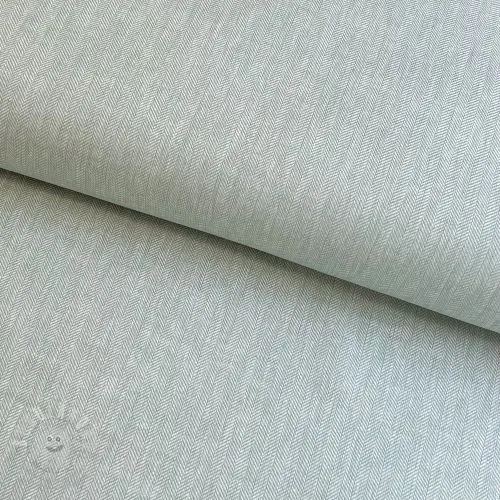 Len s bavlnou Fishbone light mint